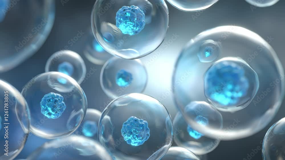 3d Animation of Human cell or Embryonic stem cell microscope background. 3d Animation of Human cell or Embryonic stem cell microscope background.