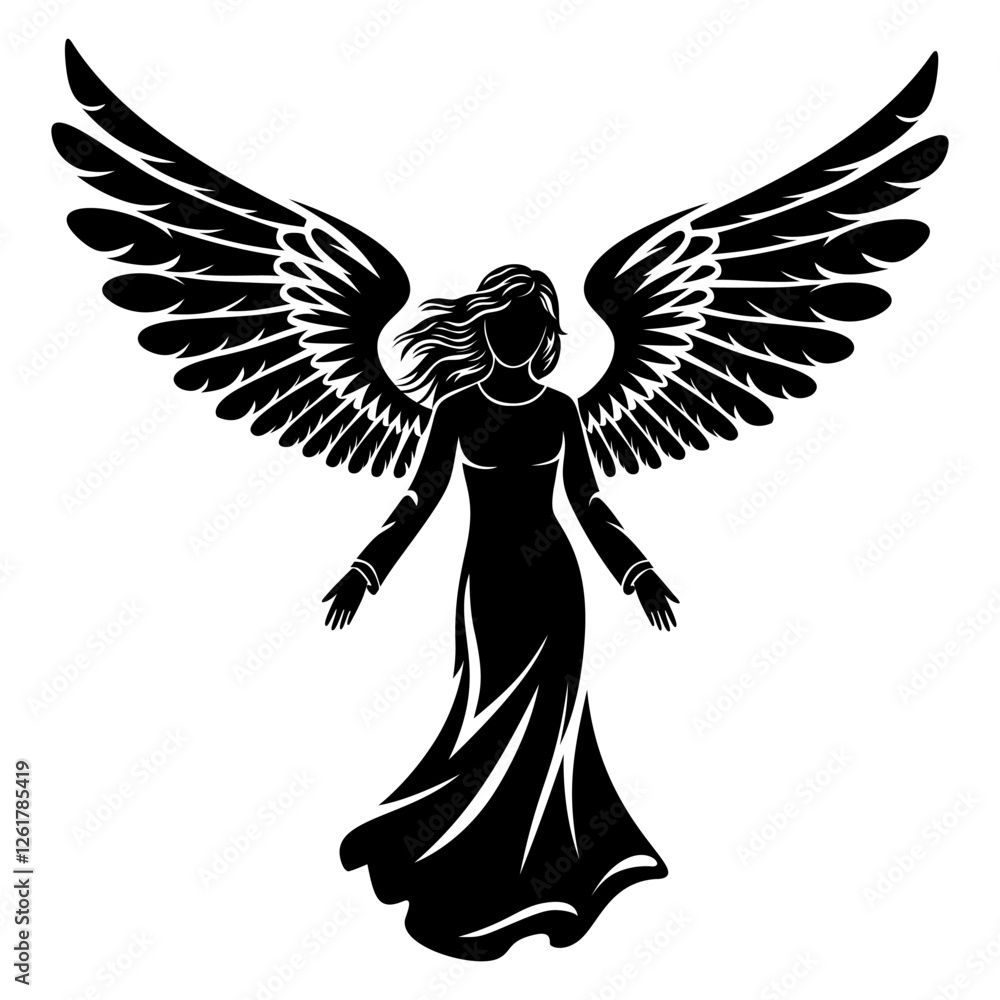 Fototapeta premium A silhouette of Angel illustration 
