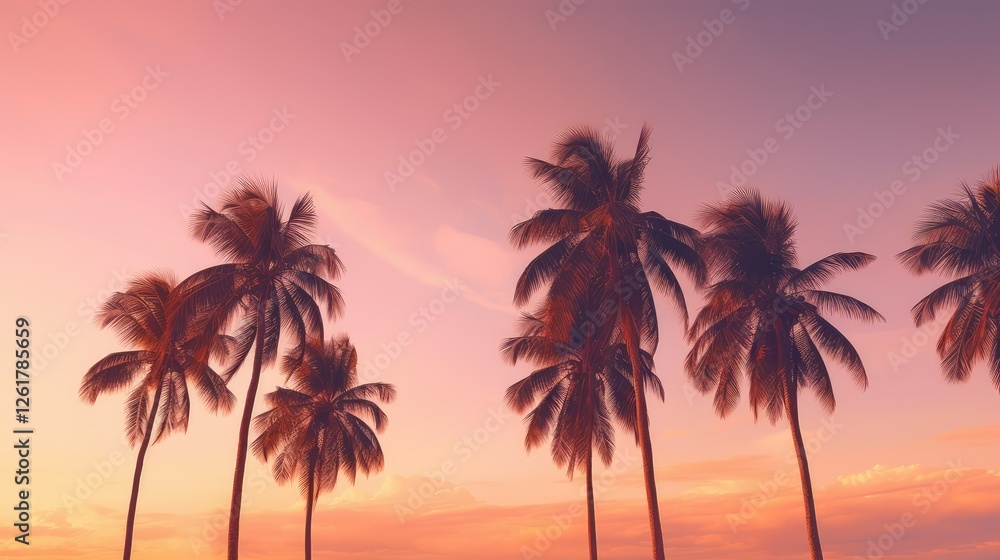 sunsilhouette pink palm trees sunsilhouette pink palm trees