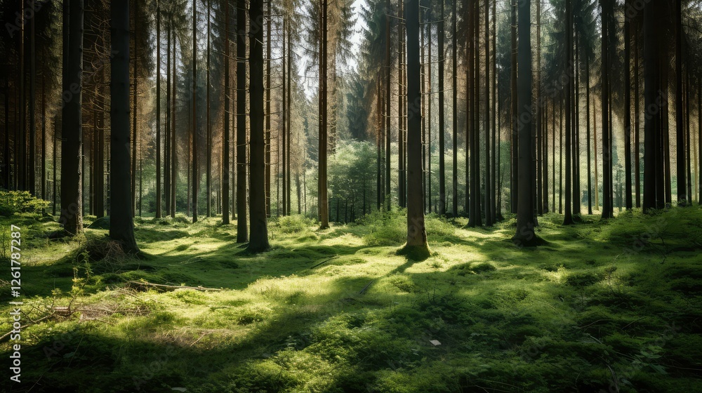 Obraz premium canopy coniferous trees