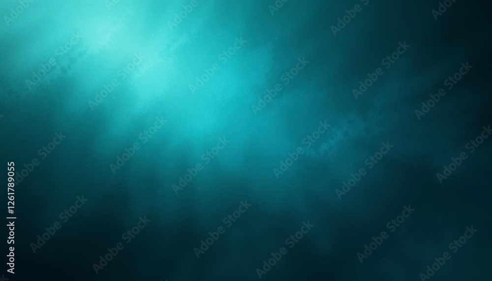 Fototapeta premium Mysterious turquoise waves abstract ocean digital artwork calm atmosphere wide angle conceptual depth