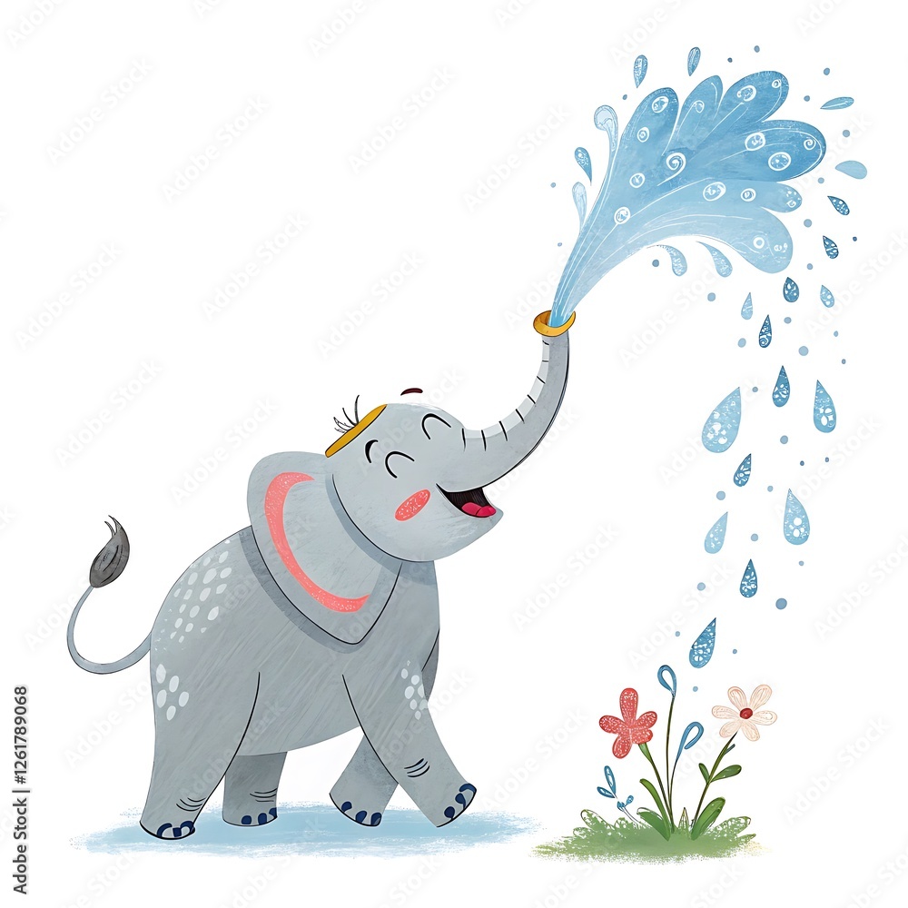 cartoon elephant with a balloon cartoon elephant with a balloon