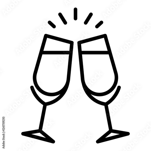 Champagne Flutes Vector Icon
