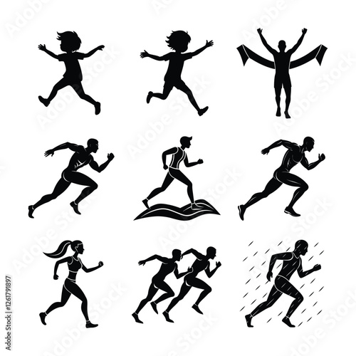 Marathon Runner Silhouette Bundle