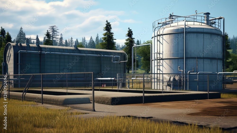 Obraz premium ladder pump station water