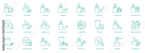 Ultimate Natural Skincare and Beauty Collection Vector Icons