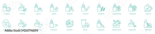 Natural Skincare and Herbal Remedy Collection Vector Icons