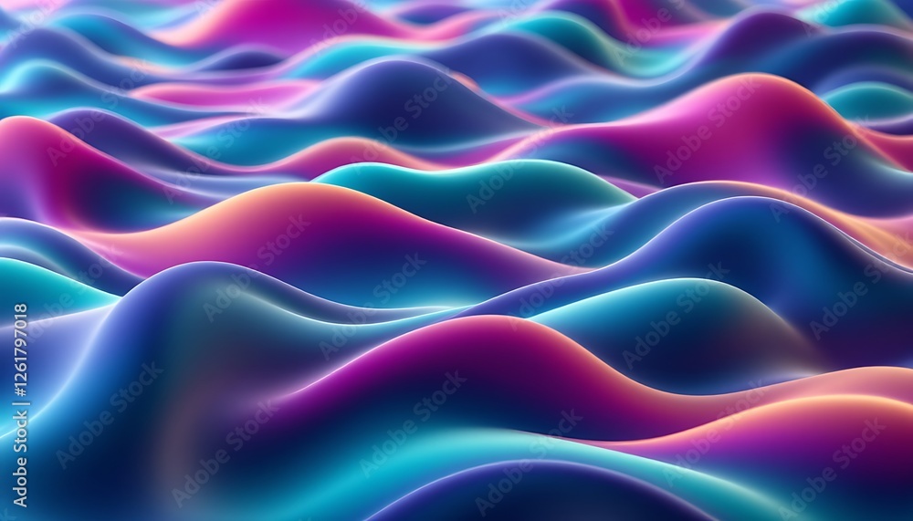 Obraz premium Abstract colorful waves, digital art background