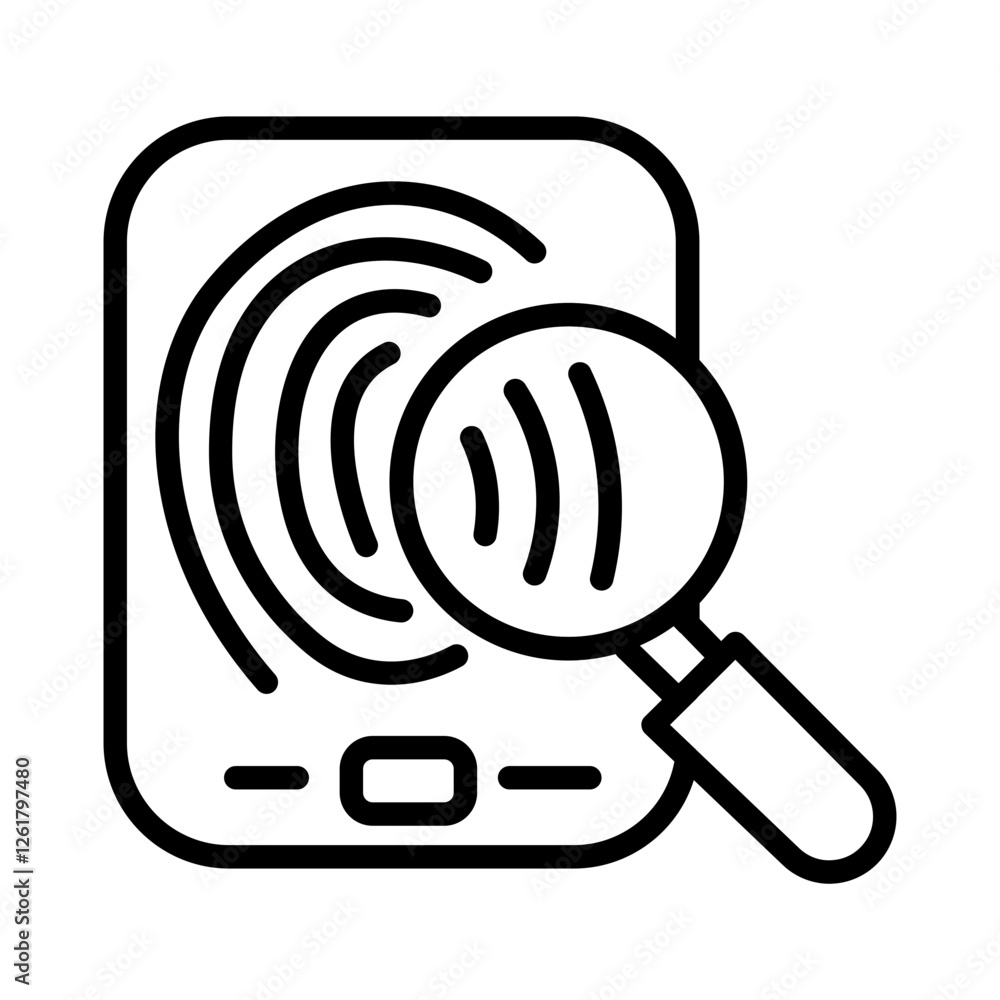 Fingerprint Scanner Vector Icon Fingerprint Scanner Vector Icon