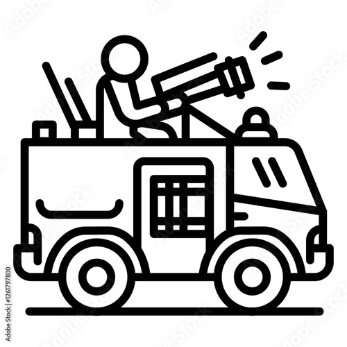 Riot Control Vehicle Vector Icon