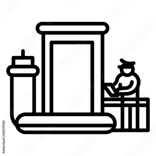 Security Checkpoint Vector Icon