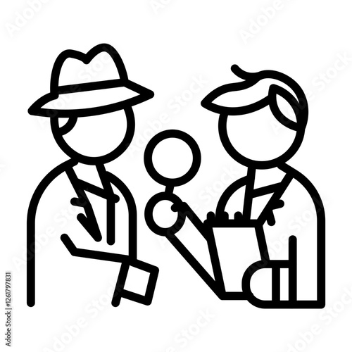 Suspect Interrogation Vector Icon