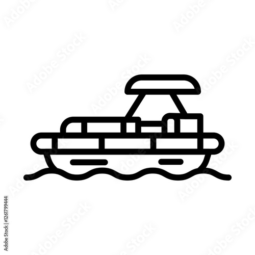 Pontoon Boat Icon
