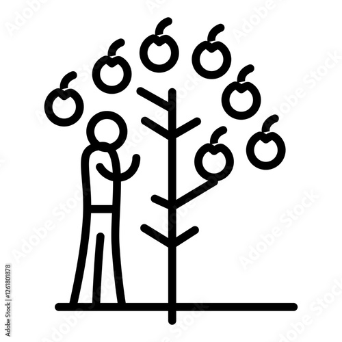 Apple Picking Vector Icon