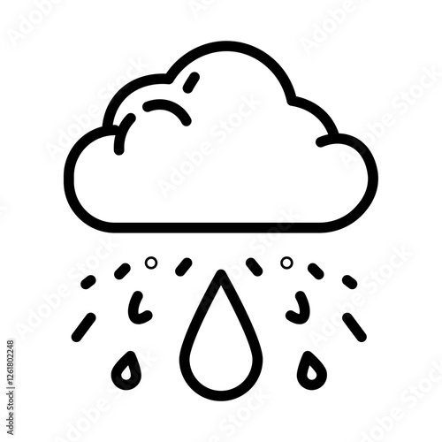 Falling Raindrops Vector Icon