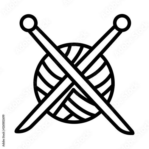Yarn and Knitting Needles Vector Icon