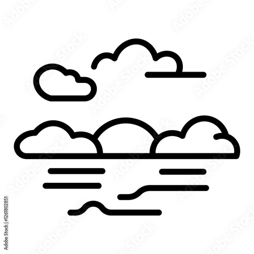 Cloudy Sunset Vector Icon