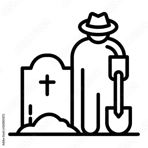 Grave Digger Vector Icon