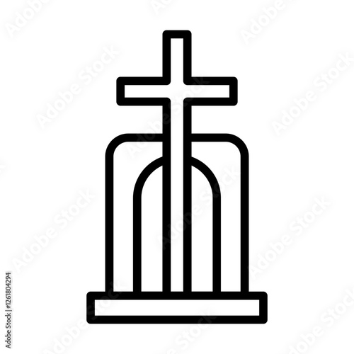 Tombstone Carving Vector Icon