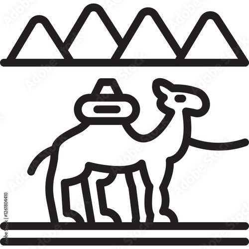 Camel Caravan Vector Icon