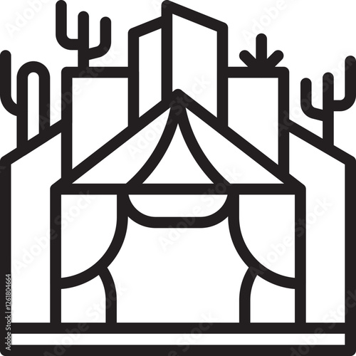 Desert Cliff Shelter Vector Icon