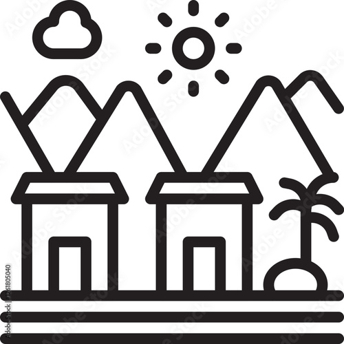 Desert Settlement Vector Icon