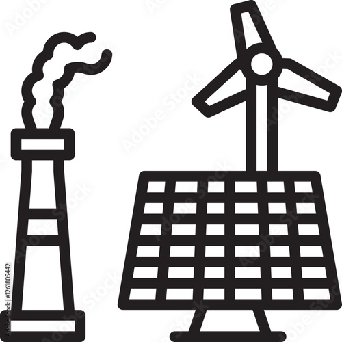 Clean Energy Grid Vector Icon