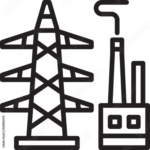 Clean Power Tower Vector Icon