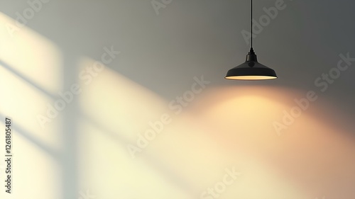 Fototapeta Naklejka Na Ścianę i Meble -  ceiling lamp with shadow on the wall