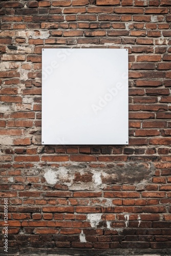 Wallpaper Mural Blank White Sign on Rustic Brick Wall Torontodigital.ca