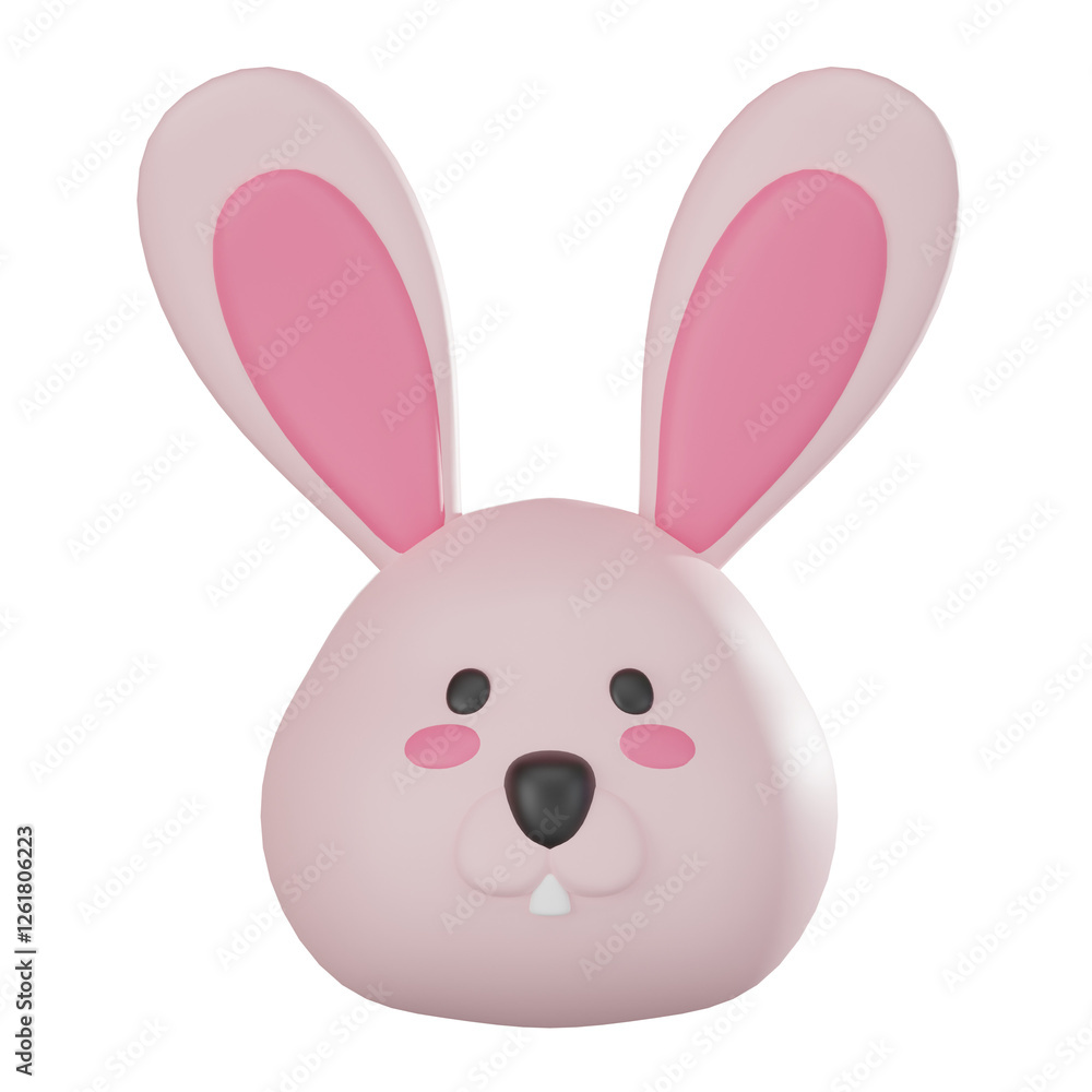 3D render, Cute Rabbit for Easter and Celebrations, Icon Illustration 3D render, Cute Rabbit for Easter and Celebrations, Icon Illustration