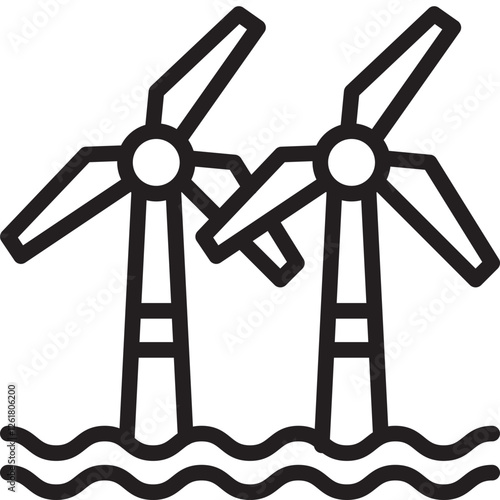 Offshore Wind Farm Vector Icon