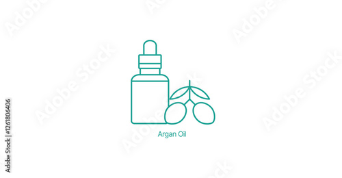 Argan Oil Dropper Vector Icon, Hair Care, Skin Hydration
