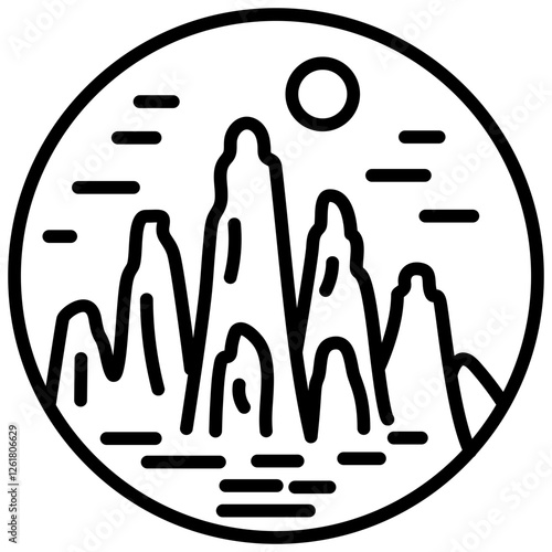 Karst Mountains Vector Icon
