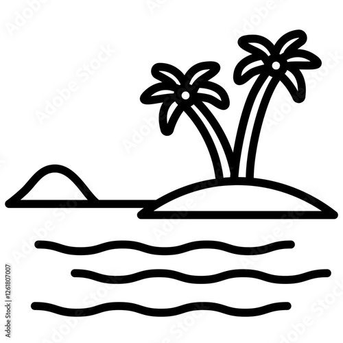 Tropical Lagoon Vector Icon