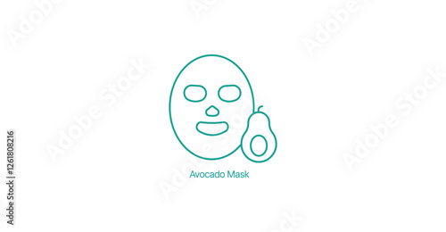Avocado Mask Container Vector Icon, Moisturizing Skincare, Natural Beauty