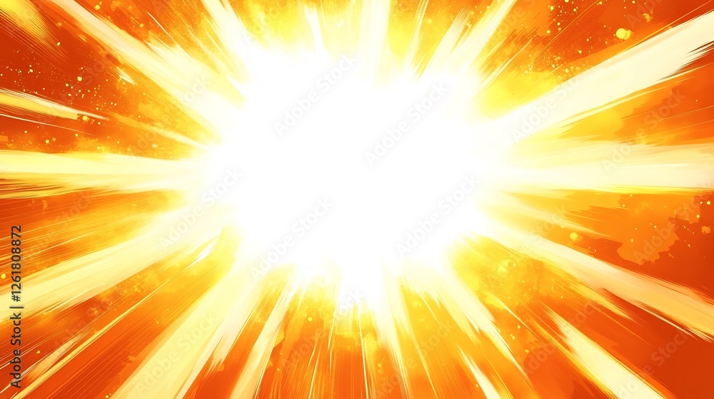 Bright radiant sun bursts intensely fiery orange yellow light. AI Generated Bright radiant sun bursts intensely fiery orange yellow light. AI Generated