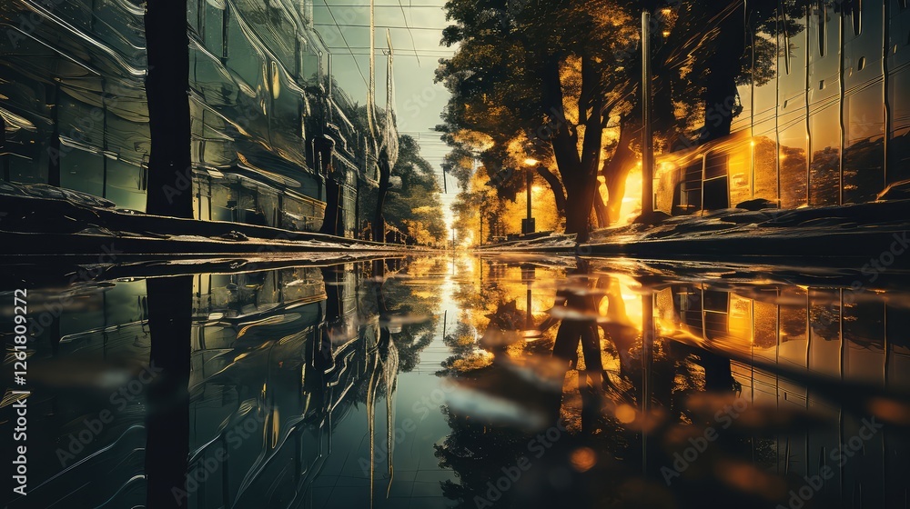 Naklejka premium rainwater abstract road