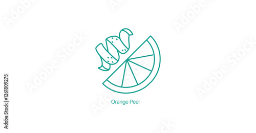Orange Peel Powder Vector Icon, Citrus Skincare, Natural Beauty