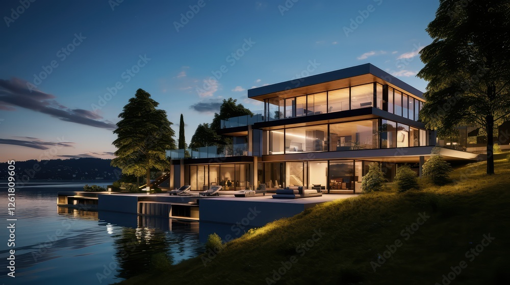 Obraz premium modern beautiful house