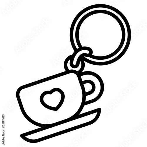 Coffee Keychain Vector Icon