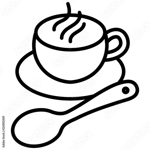 Coffee Spoon Rest Vector Icon