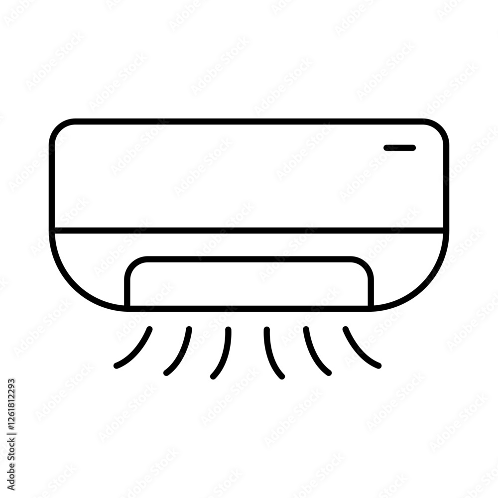 Air Conditioner Line Editable Stroke Icon. Real Estate, Building, House, Home, Property Vector Illustration Air Conditioner Line Editable Stroke Icon. Real Estate, Building, House, Home, Property Vector Illustration