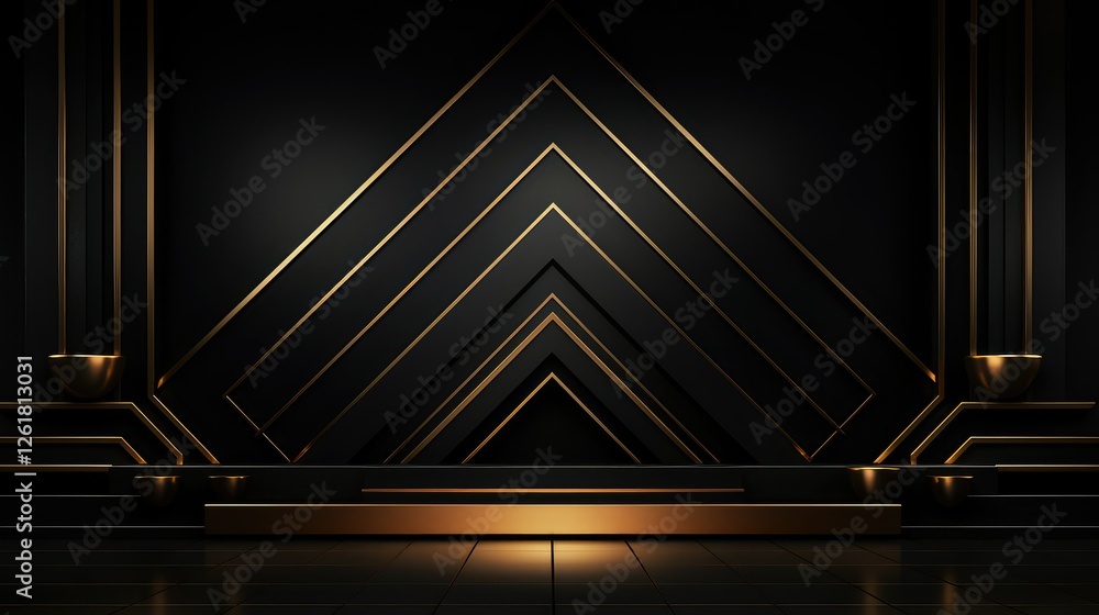 Obraz premium contrast black and gold luxury background