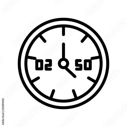 Soccer Extra Time Clock Vector Icon