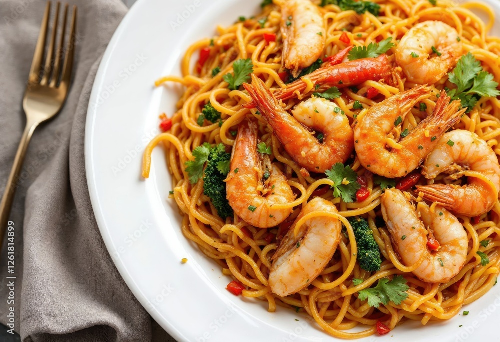 stir fried spicy noodles with sea food pad cha talay thai food style stir fried spicy noodles with sea food pad cha talay thai food style