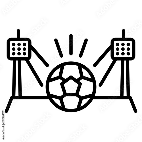 Soccer Stadium Lights Vector Icon