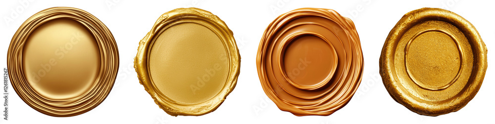 Set Of Decorative Golden Circular Ornamental Frames Set Of Decorative Golden Circular Ornamental Frames