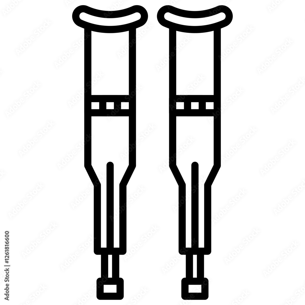 Crutches Vector Icon Crutches Vector Icon