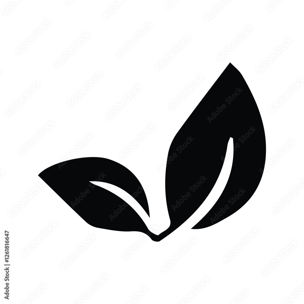 Leaf Icon. Black Leaves Vector Illustration. Green Plant Leaf Symbol. Organic Foods and Vegetables. Leaf Icon. Black Leaves Vector Illustration. Green Plant Leaf Symbol. Organic Foods and Vegetables.